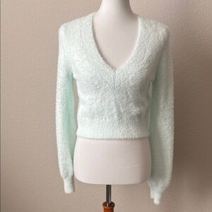 Aritzia Cropped V-neck Kitten sweater